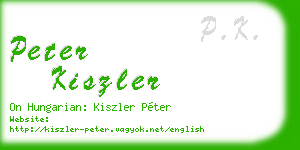 peter kiszler business card