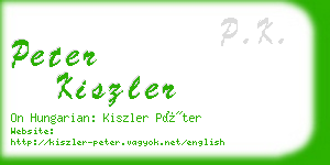 peter kiszler business card